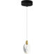 Pebble LED 1.5 inch Black and Polished Gold Single Pendant Ceiling Light