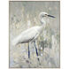 White Egret Gray and Blue and Green and Neutral Canvas