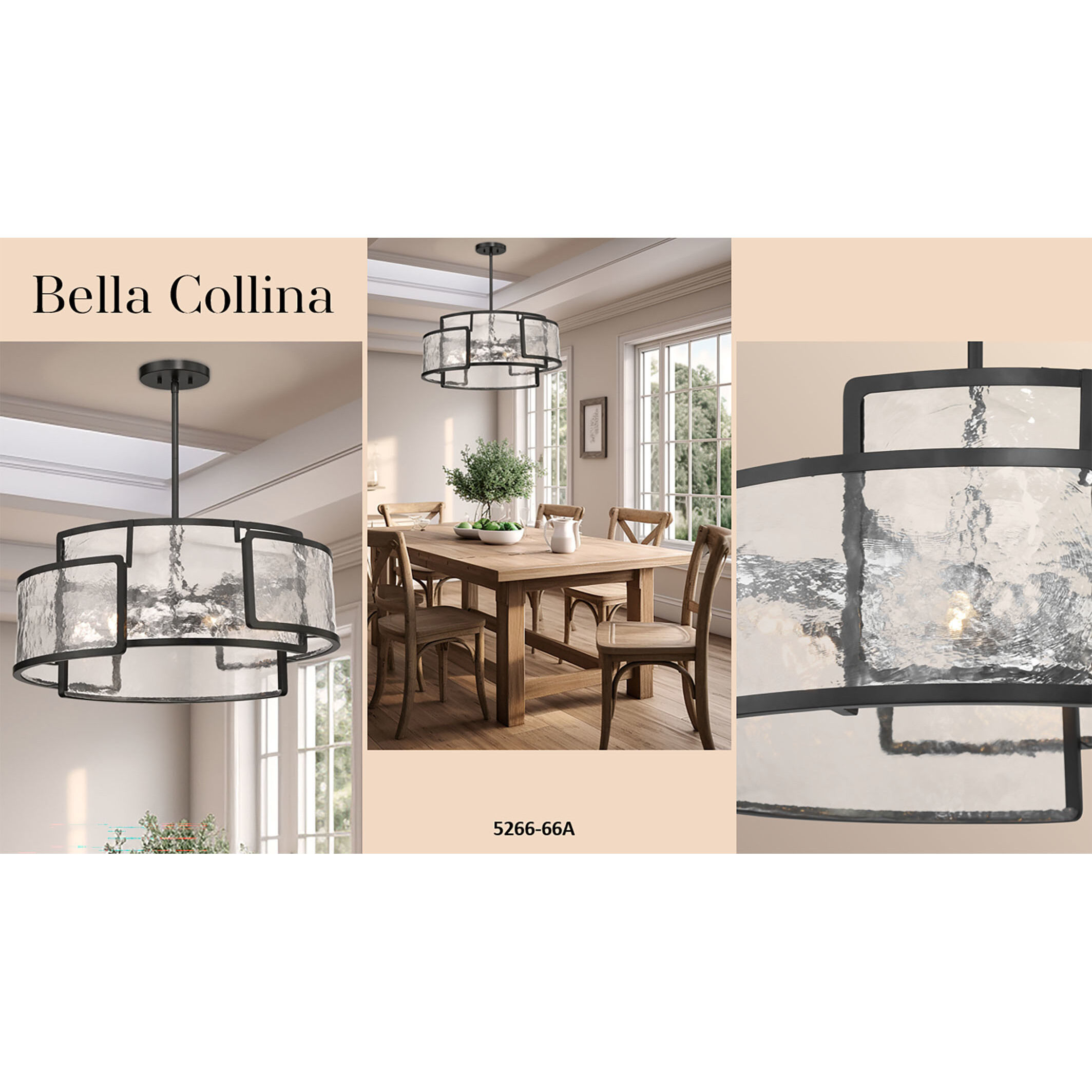 Bella Collina 6 Light 28 inch Coal Pendant Ceiling Light