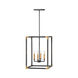 Louis 4 Light 17.5 inch Satin Black Chandelier Ceiling Light