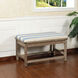 Bay St. Louis White Washed and Cream and Blue Bench