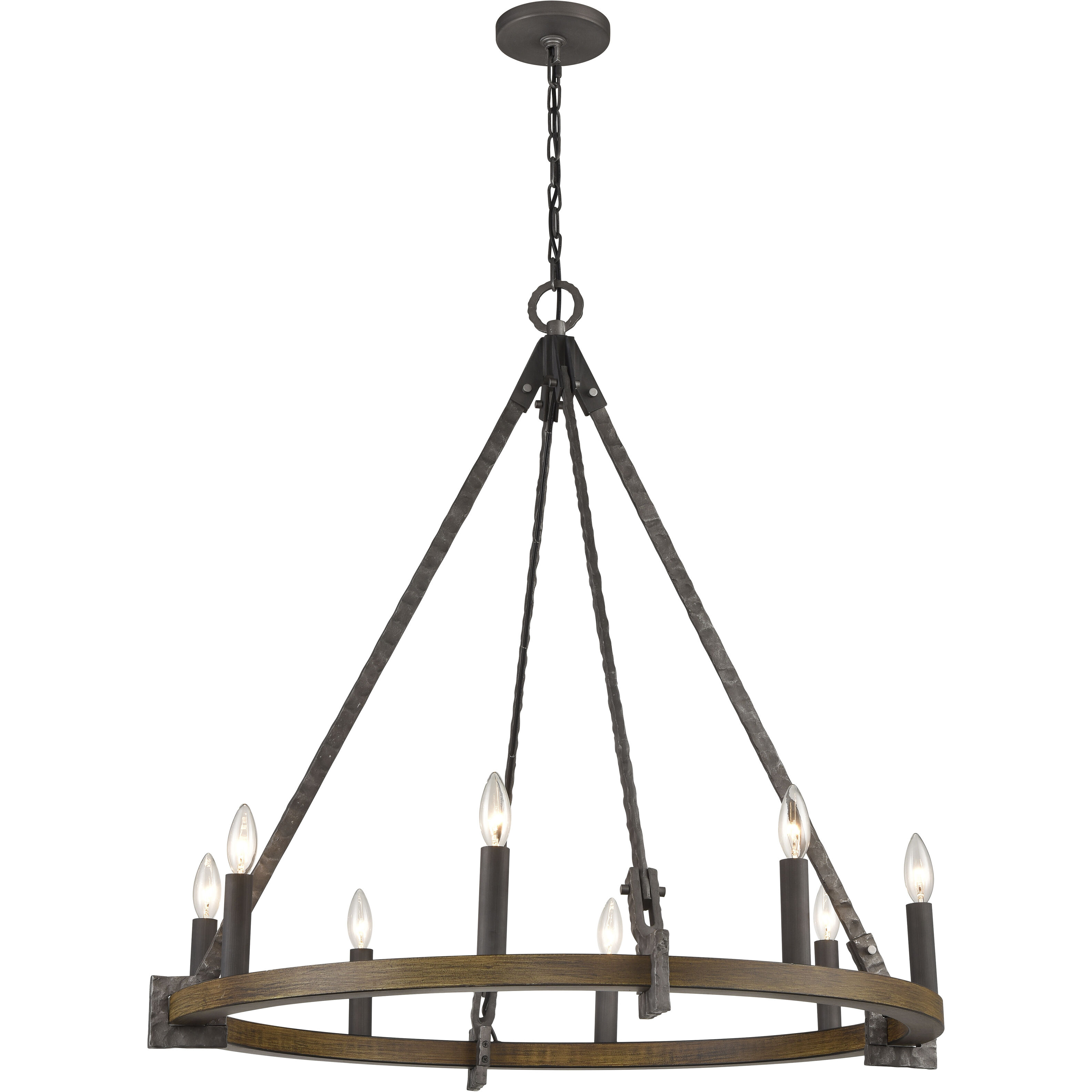 Harwell 8 Light 34.75 inch Antique Millwood Chandelier Ceiling Light