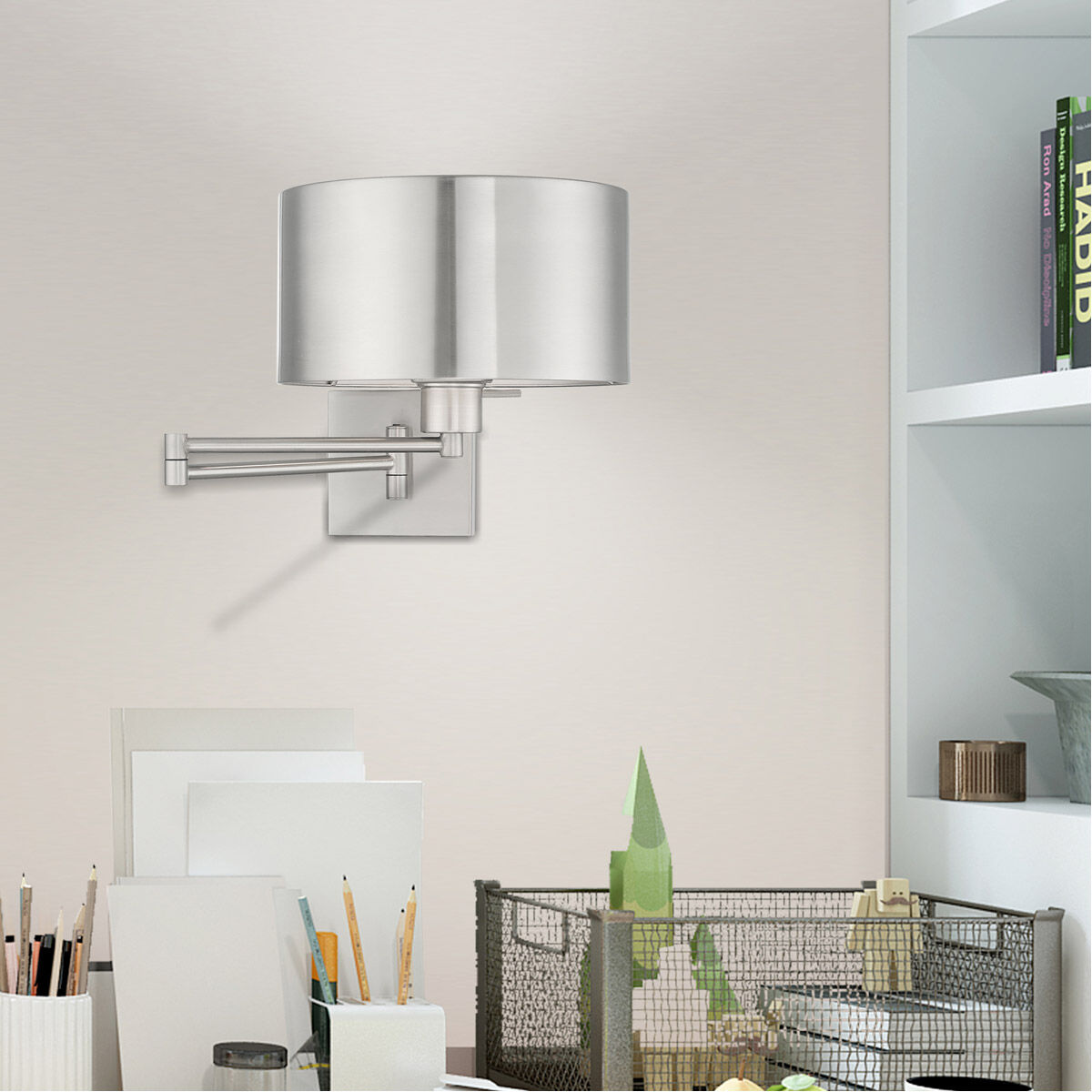 Allison 24 inch 100.00 watt Brushed Nickel Swing Arm Wall Lamp Wall Light