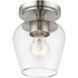 Willow 1 Light 6 inch Brushed Nickel Flush Mount Ceiling Light