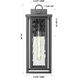 Ashland 1 Light 18 inch Matte Black Outdoor Sconce in Waterglass