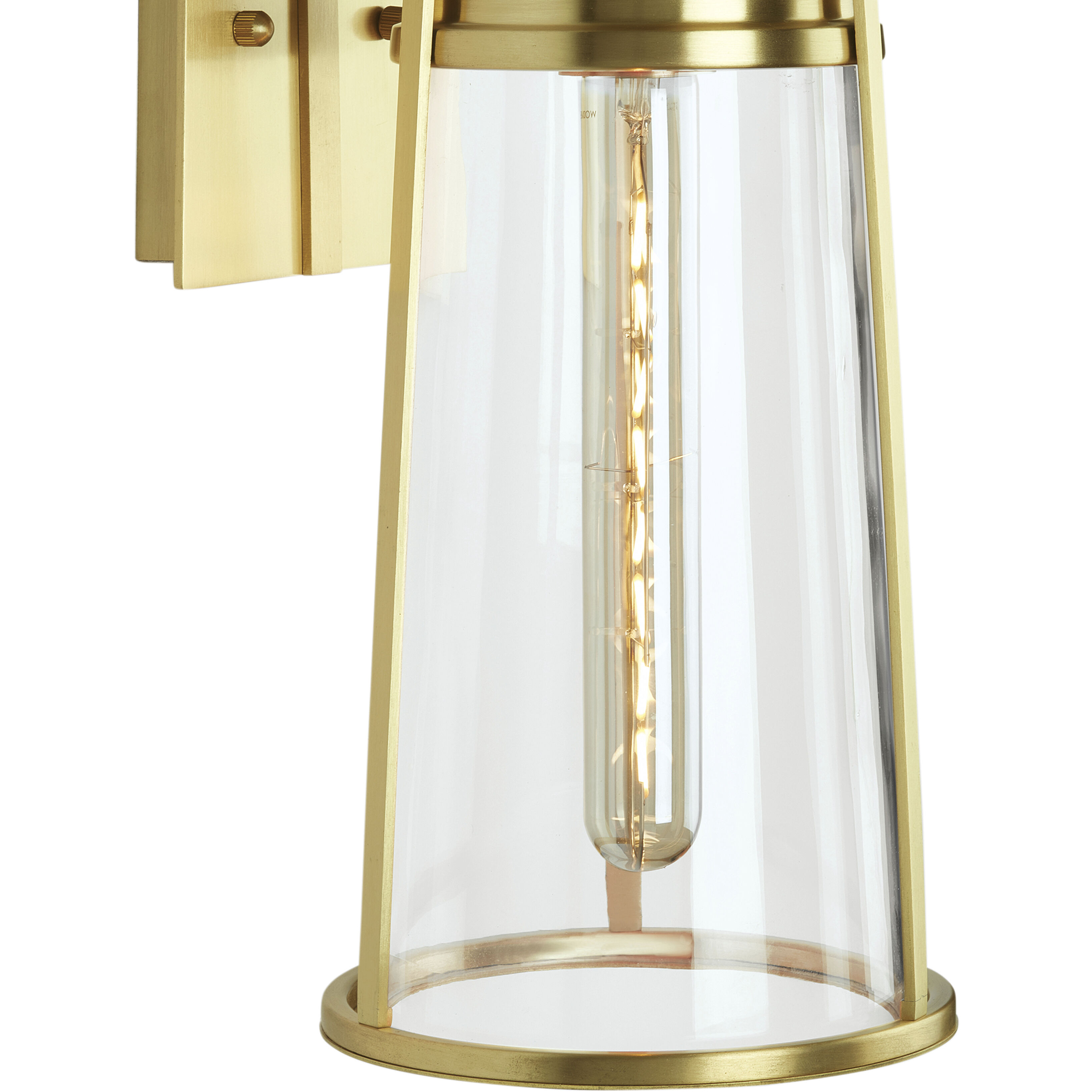 Cone 1 Light 17 inch Satin Brass Outdoor Wall Sconce