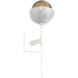 Cabochon Belvedere Sconce Wall Light in 3000K LED, Bronze, Salt White with White Marble