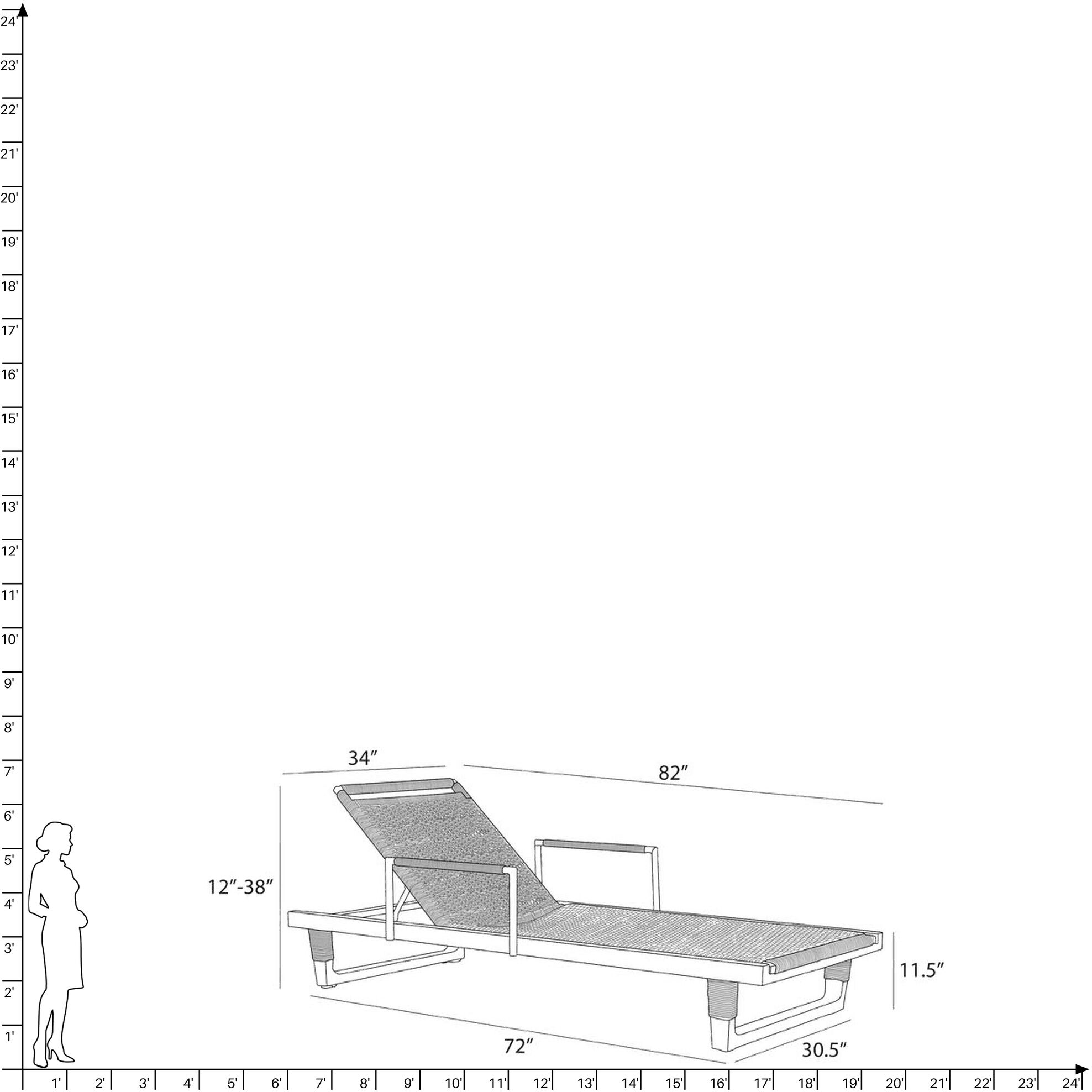 Daytona Buff and Blackened Bronze Outdoor Chaise