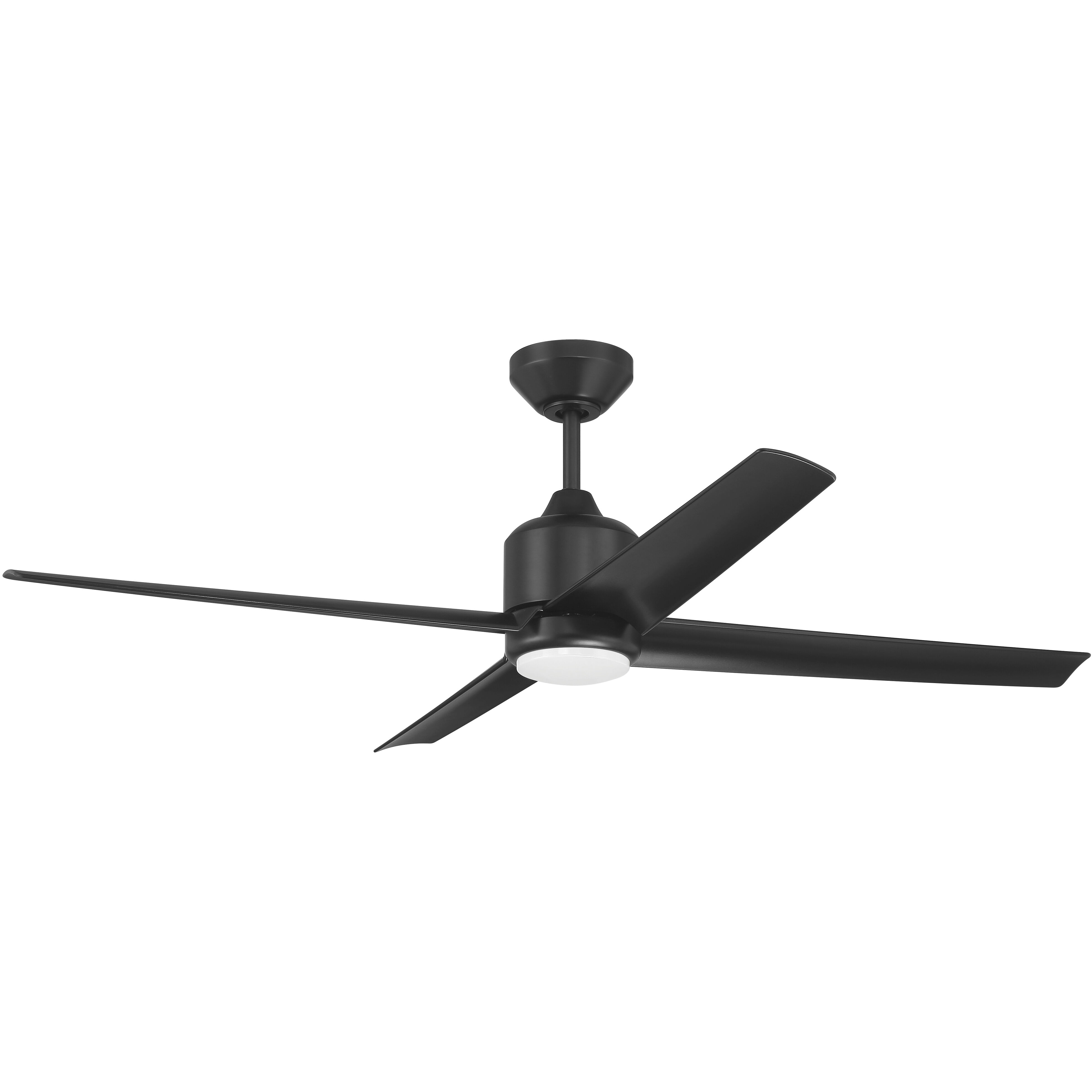 Quell 52 inch Flat Black with Flat Black/Flat Black Blades Ceiling Fan
