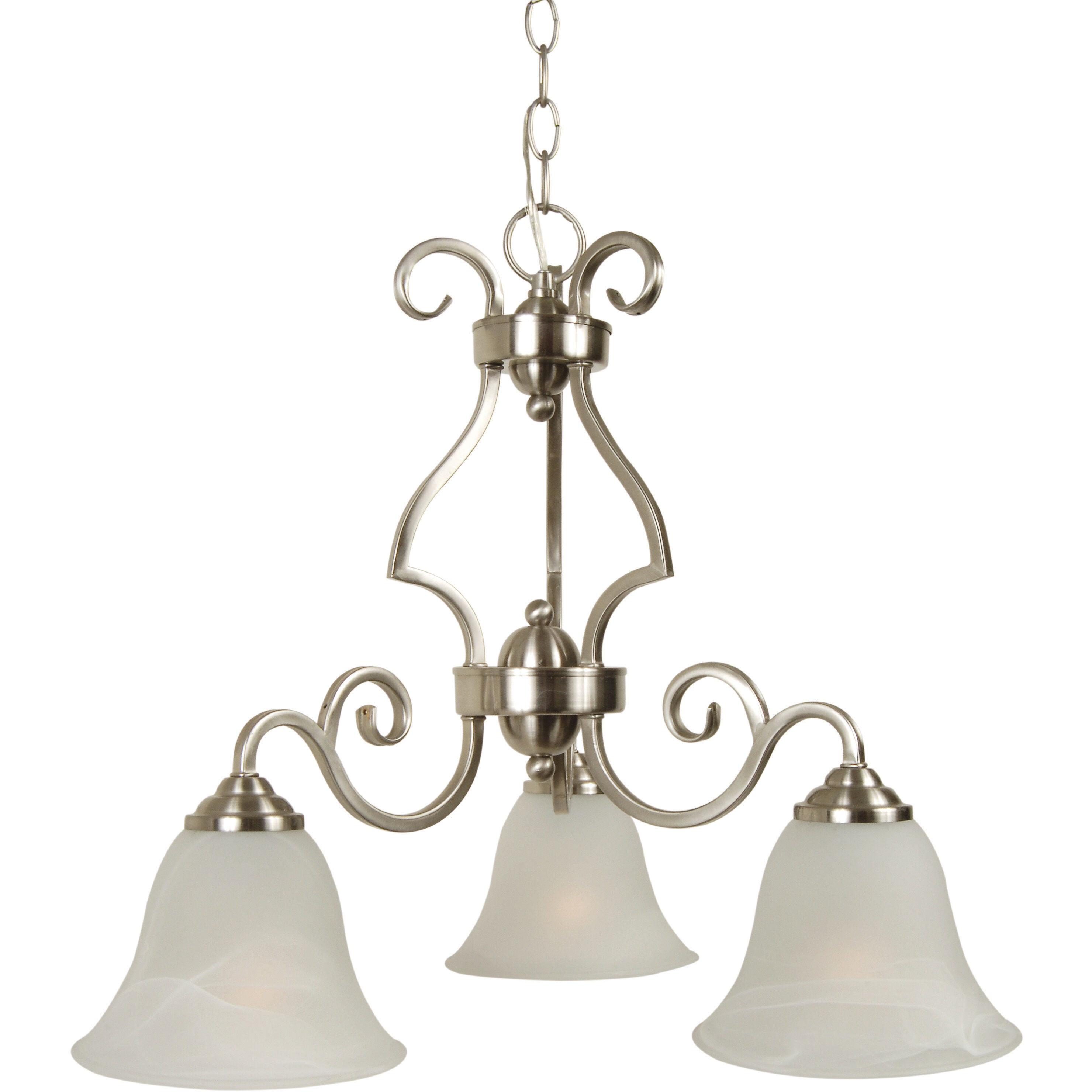 Cecilia 3 Light 20 inch Brushed Polished Nickel Down Chandelier Ceiling Light