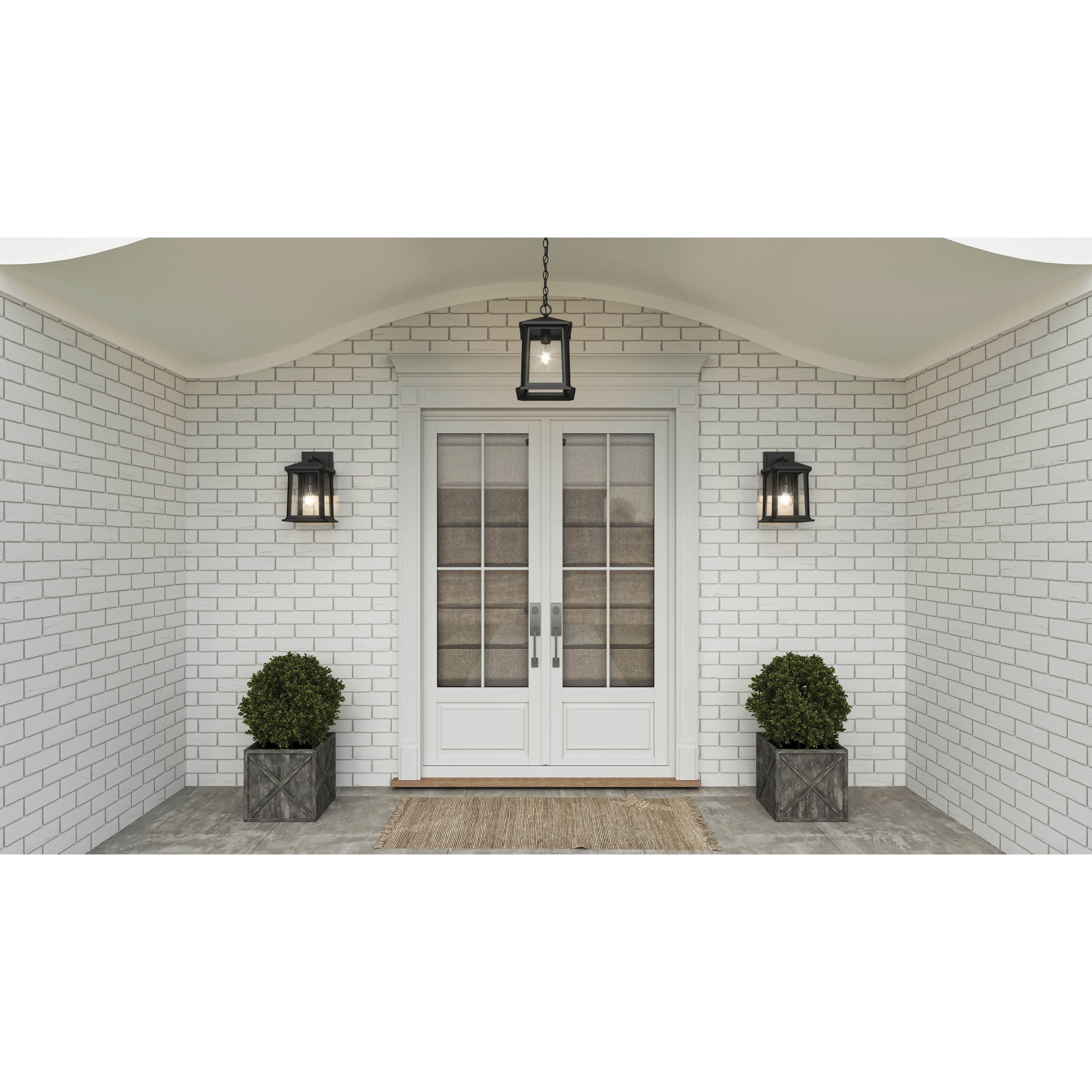 Satterfield 1 Light 13 inch Matte Black Outdoor Wall Lantern