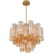 Addis 6 Light 19.75 inch Aged Brass Chandelier Ceiling Light in Tronchi Glass Amber