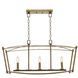 Darcy 3 Light 32 inch Brushed Gold Linear Chandelier Ceiling Light