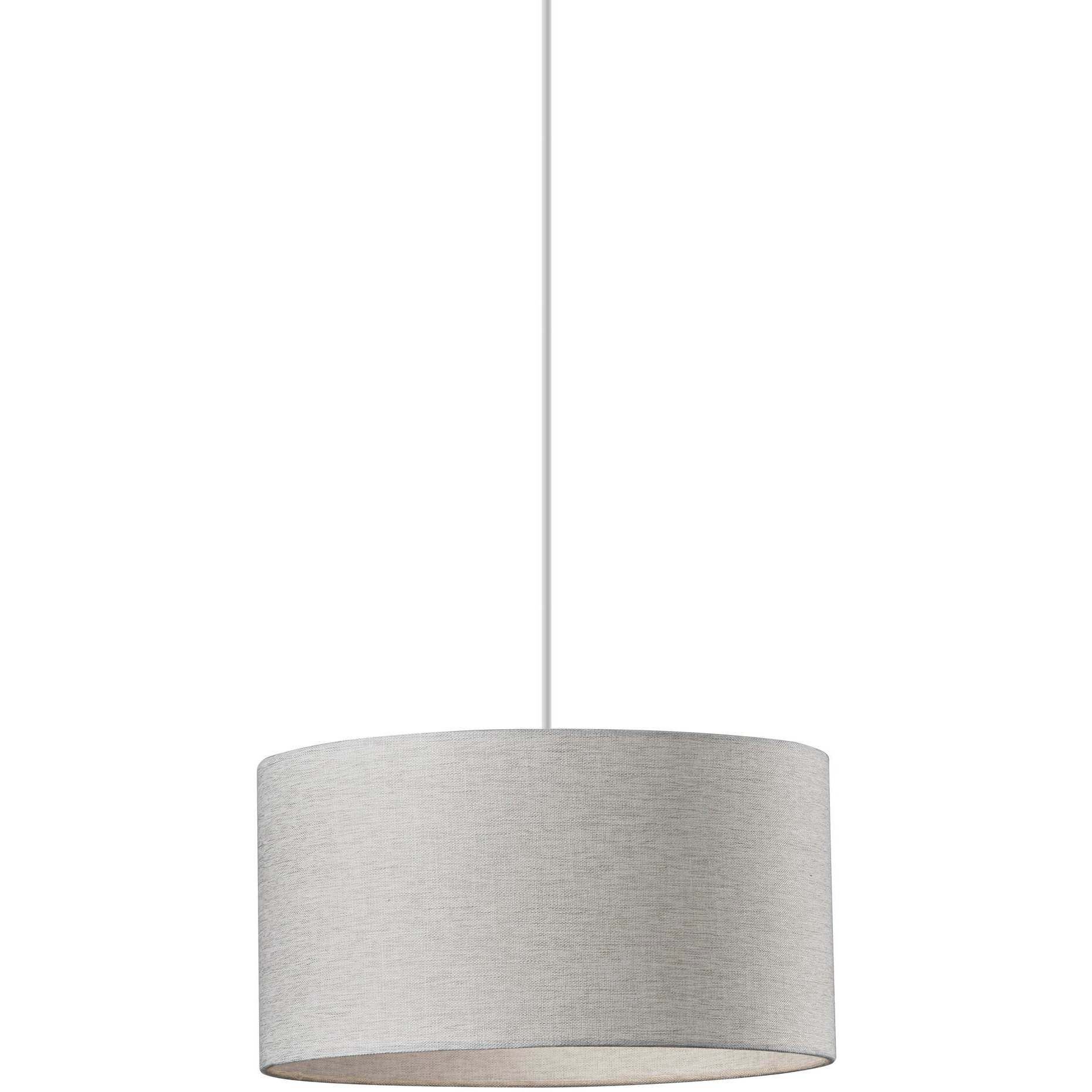 Adesso Harvest 1 Light 15 inch White Textured Fabric Drum Pendant Ceiling Light 4001-02 - Open Box