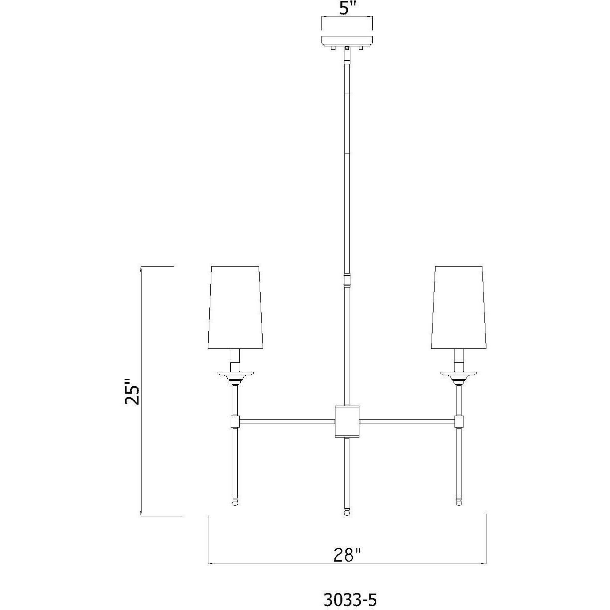 Emily 5 Light 28 inch Rubbed Brass Chandelier Ceiling Light