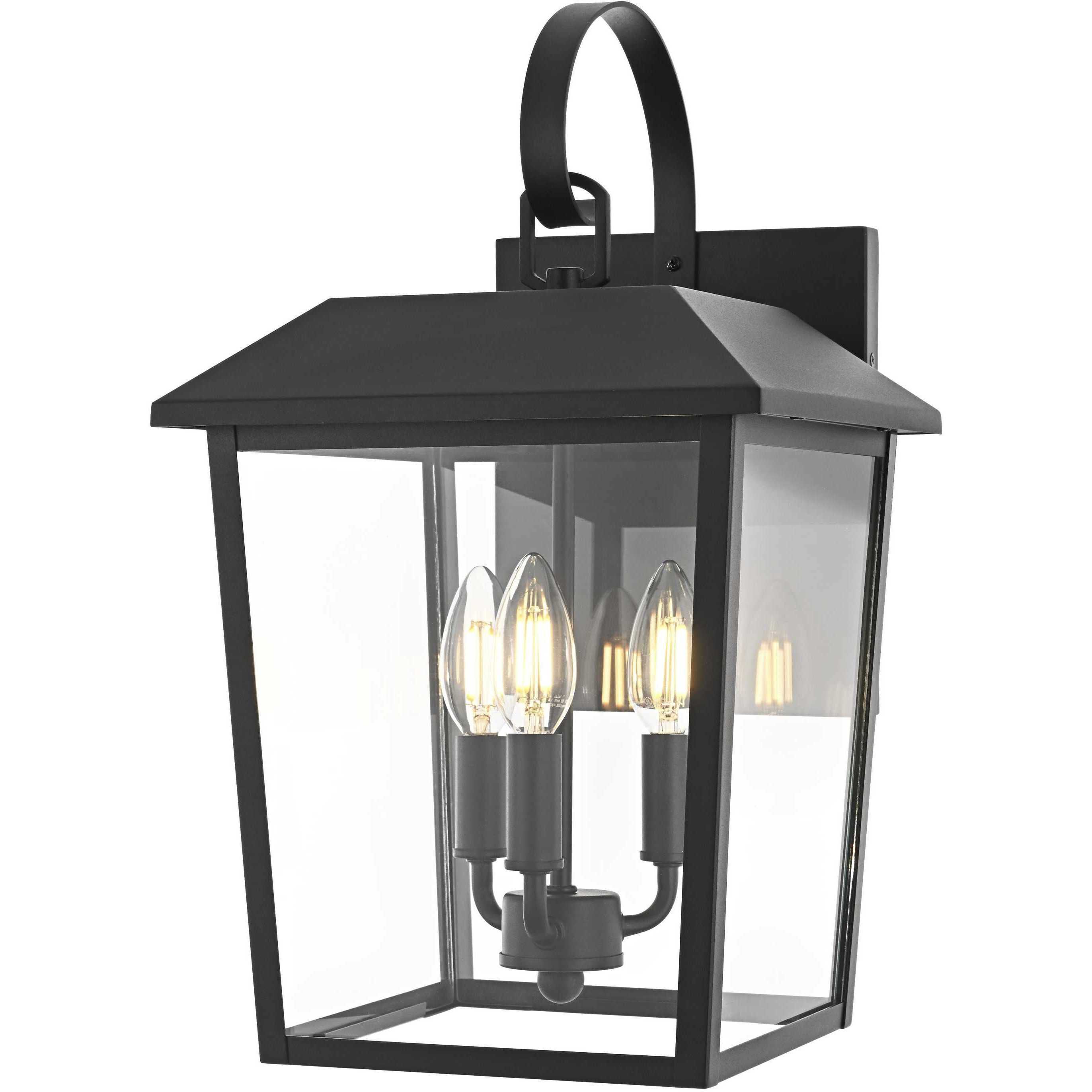 Riggs 3 Light 17.5 inch Black Outdoor Wall Sconce