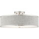 Park Ridge 3 Light 18 inch Brushed Nickel Semi Flush Ceiling Light