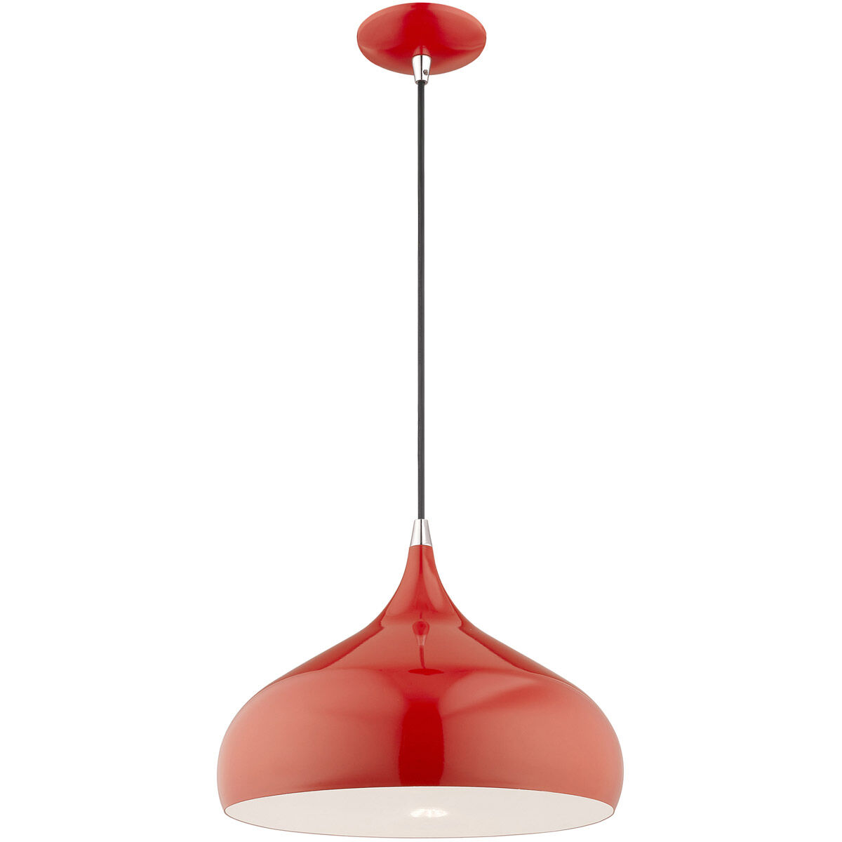Allison 1 Light 14 inch Shiny Red Mini Pendant Ceiling Light