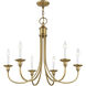 Cranford 6 Light 26 inch Antique Brass Chandelier Ceiling Light