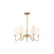 Mid-Century 5 Light 25.75 inch Natural Brass Chandelier Ceiling Light