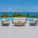 Borneo Weathered Dark Gray and Charcoal Gray Rope and Oyster White Outdoor Sofa