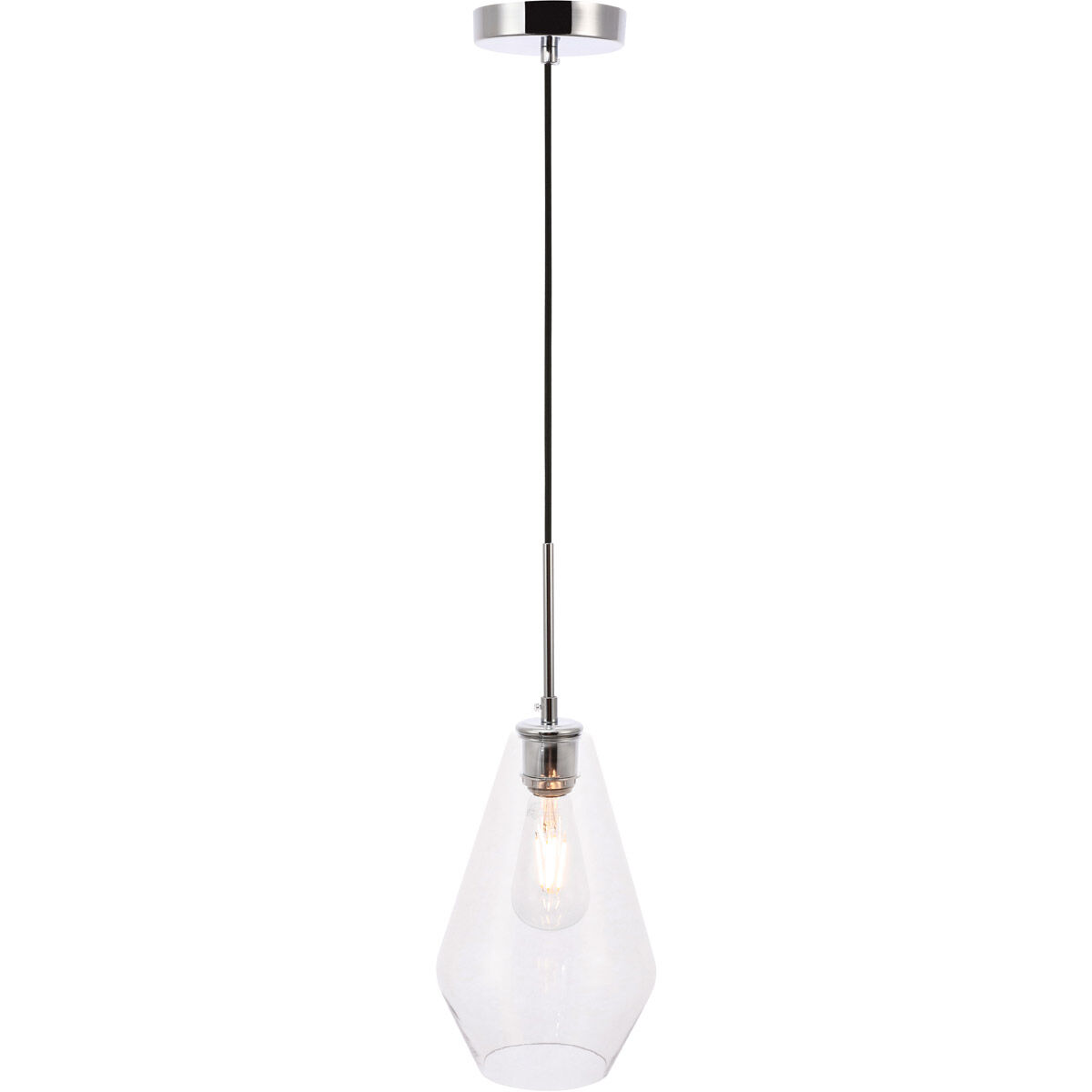 Gene 1 Light 7 inch Chrome Pendant Ceiling Light