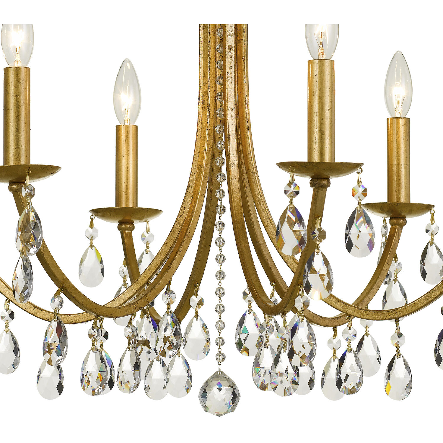 Bridgehampton 6 Light 26 inch Antique Gold Chandelier Ceiling Light in Clear Hand Cut