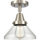 Franklin Restoration Caden 1 Light 8 inch Brushed Satin Nickel Flush Mount Ceiling Light in Clear Glass