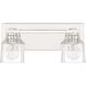 Dryden 2 Light 15 inch Polished Nickel Vanity Light Wall Light