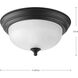 Dome Glass CTC 1 Light 11.38 inch Forged Black Flush Mount Ceiling Light in Alabaster Glass