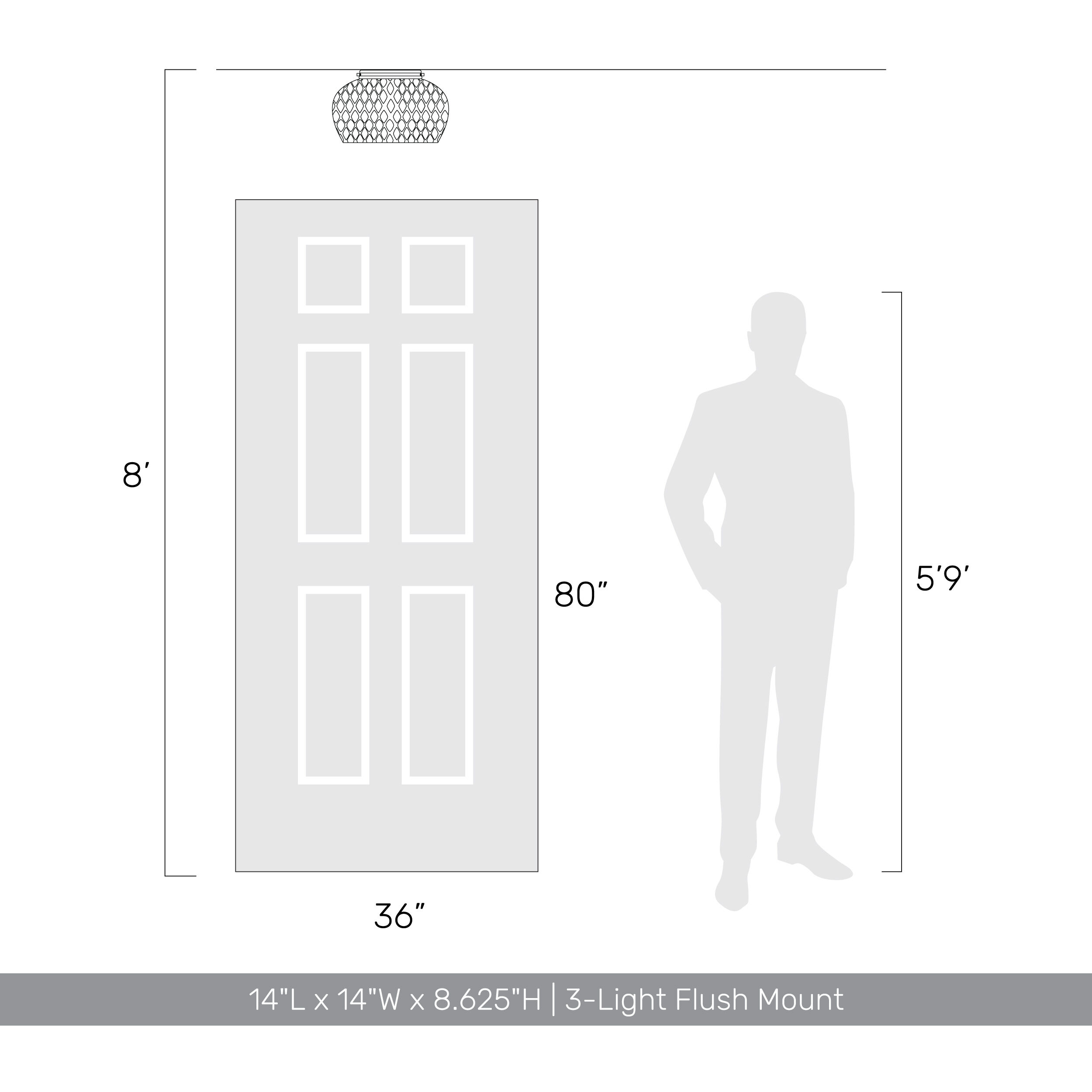 Adeline 3 Light 14 inch Modern Brushed Gold Flush Mount Ceiling Light