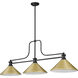 Melange 3 Light 52 inch Matte Black Billiard Ceiling Light in Satin Gold Steel