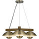 Lakeland LED 47 inch Antique Brass and Wood Island Pendant Ceiling Light