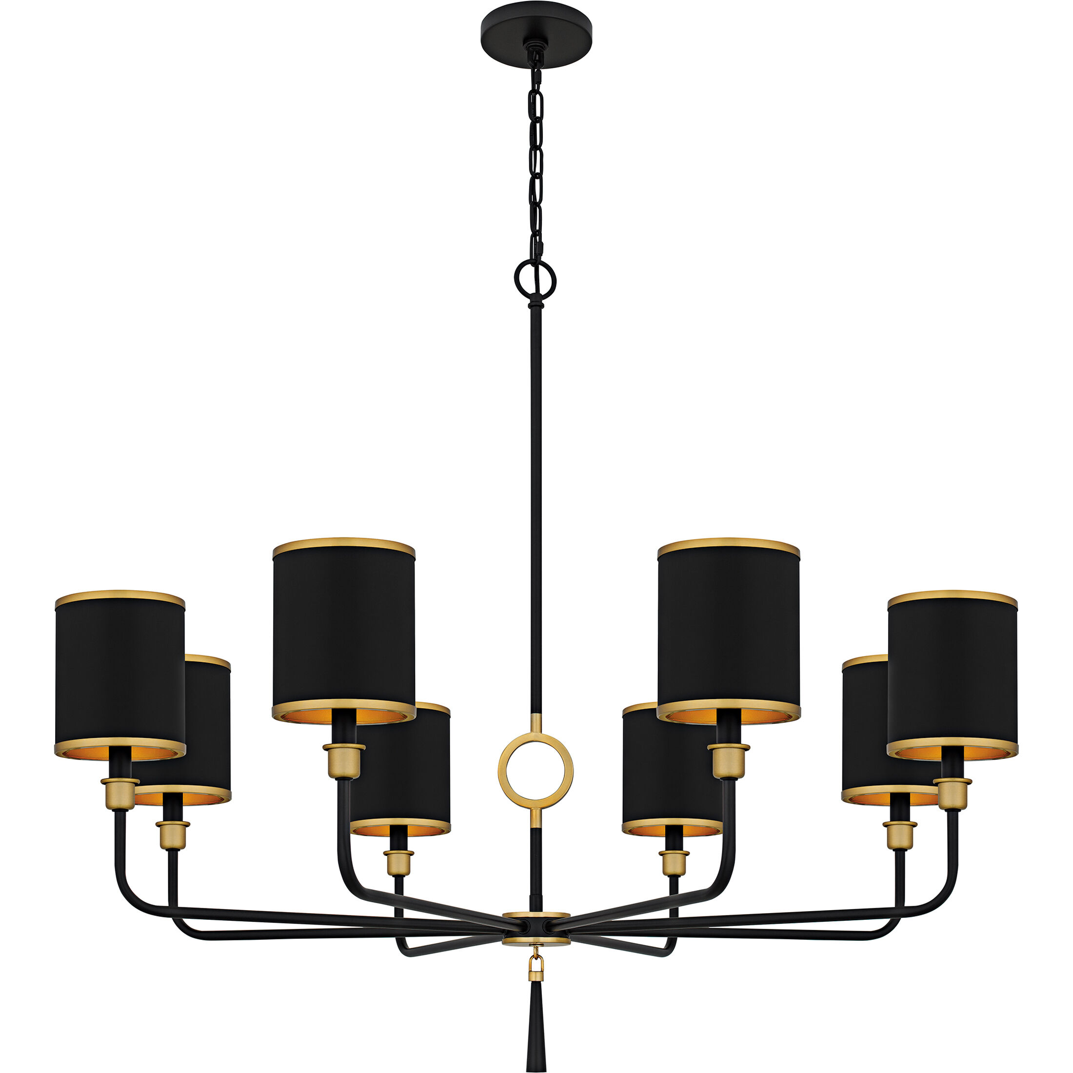 Lockery 8 Light 40 inch Matte Black Chandelier Ceiling Light