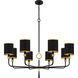 Lockery 8 Light 40 inch Matte Black Chandelier Ceiling Light