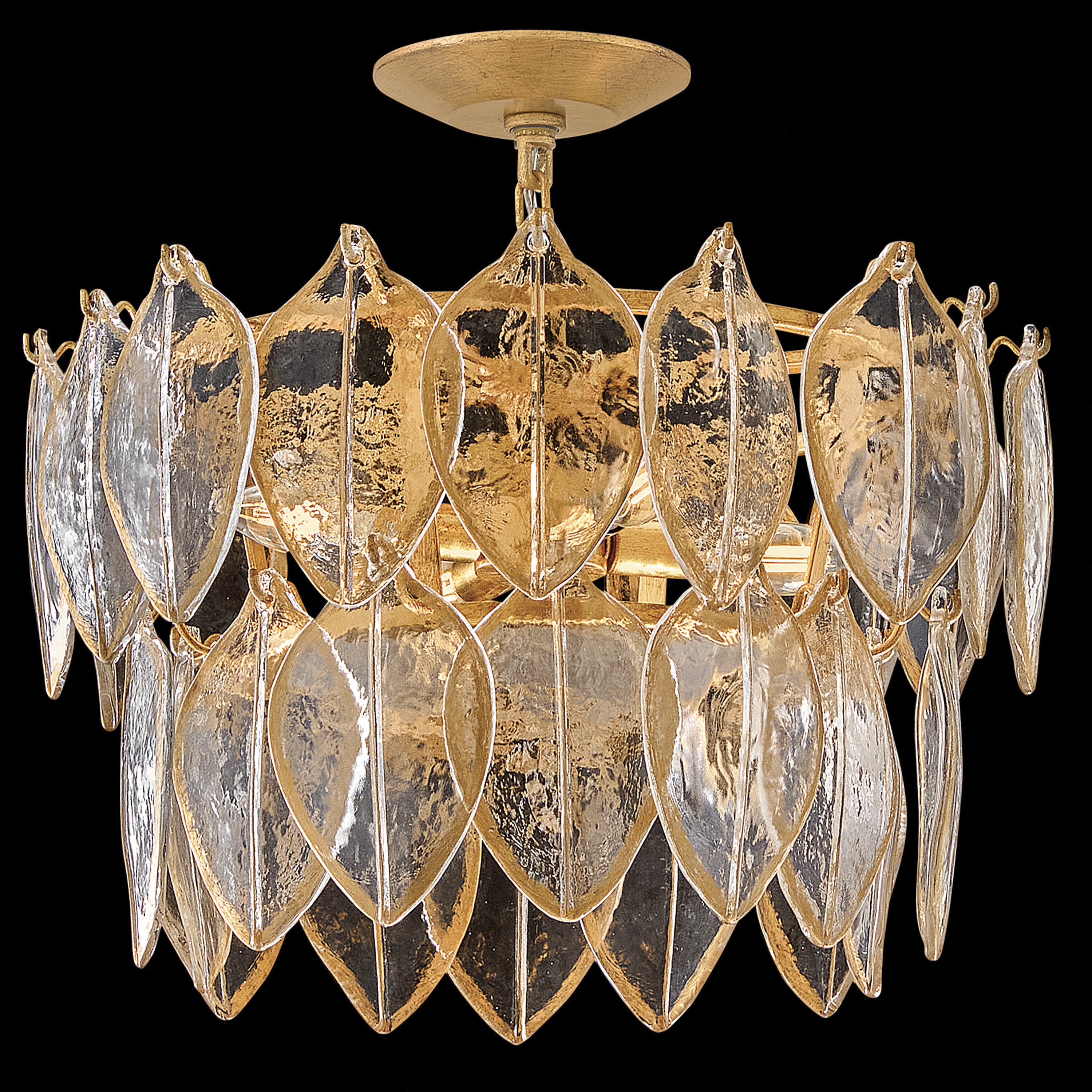 Amira 4 Light 19 inch Distressed Brass Convertible Semi Flush Ceiling Light