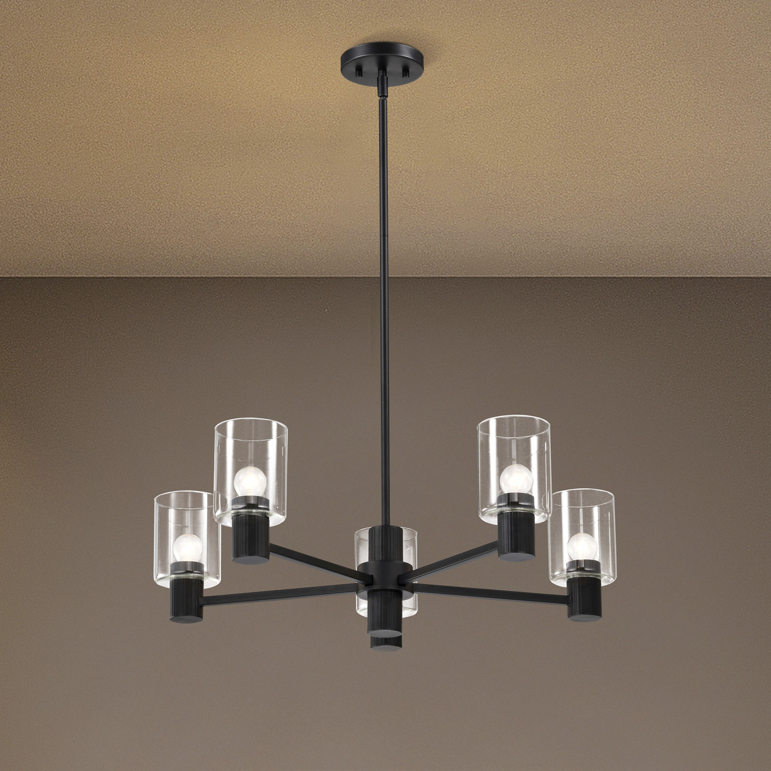 Clarksville 5 Light 28 inch Matte Black Chandelier Ceiling Light