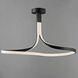 Serpentine LED 13 inch Black Semi-Flush Mount Ceiling Light