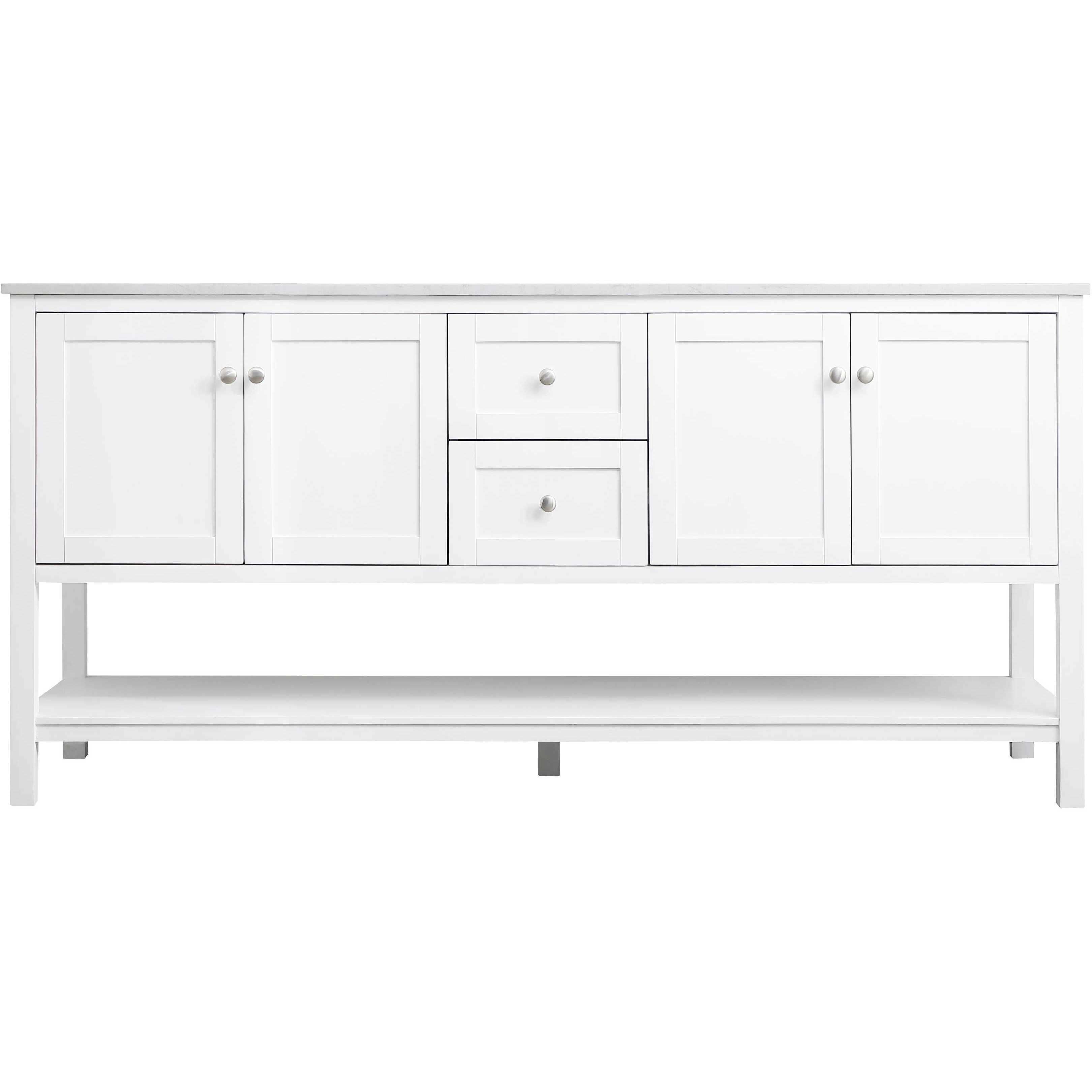 Heath 72 X 21.5 X 35 inch White Vanity Sink Set