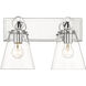 Harper 2 Light 15.5 inch Chrome Vanity Wall Light