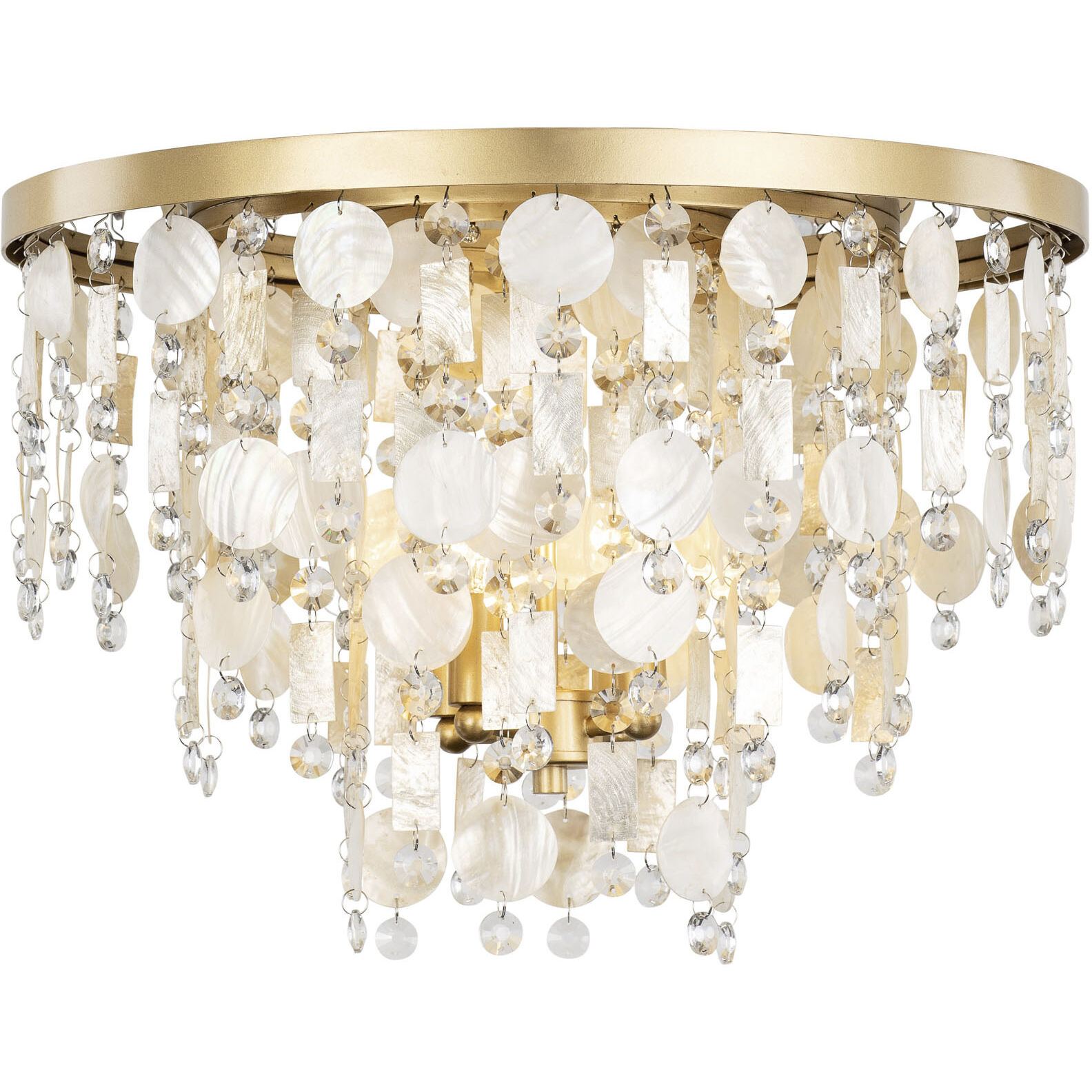 Kalani 4 Light 20 inch French Gold Semi-Flush Ceiling Light, Smithsonian Collaboration