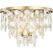 Kalani 4 Light 20 inch French Gold Semi-Flush Ceiling Light, Smithsonian Collaboration