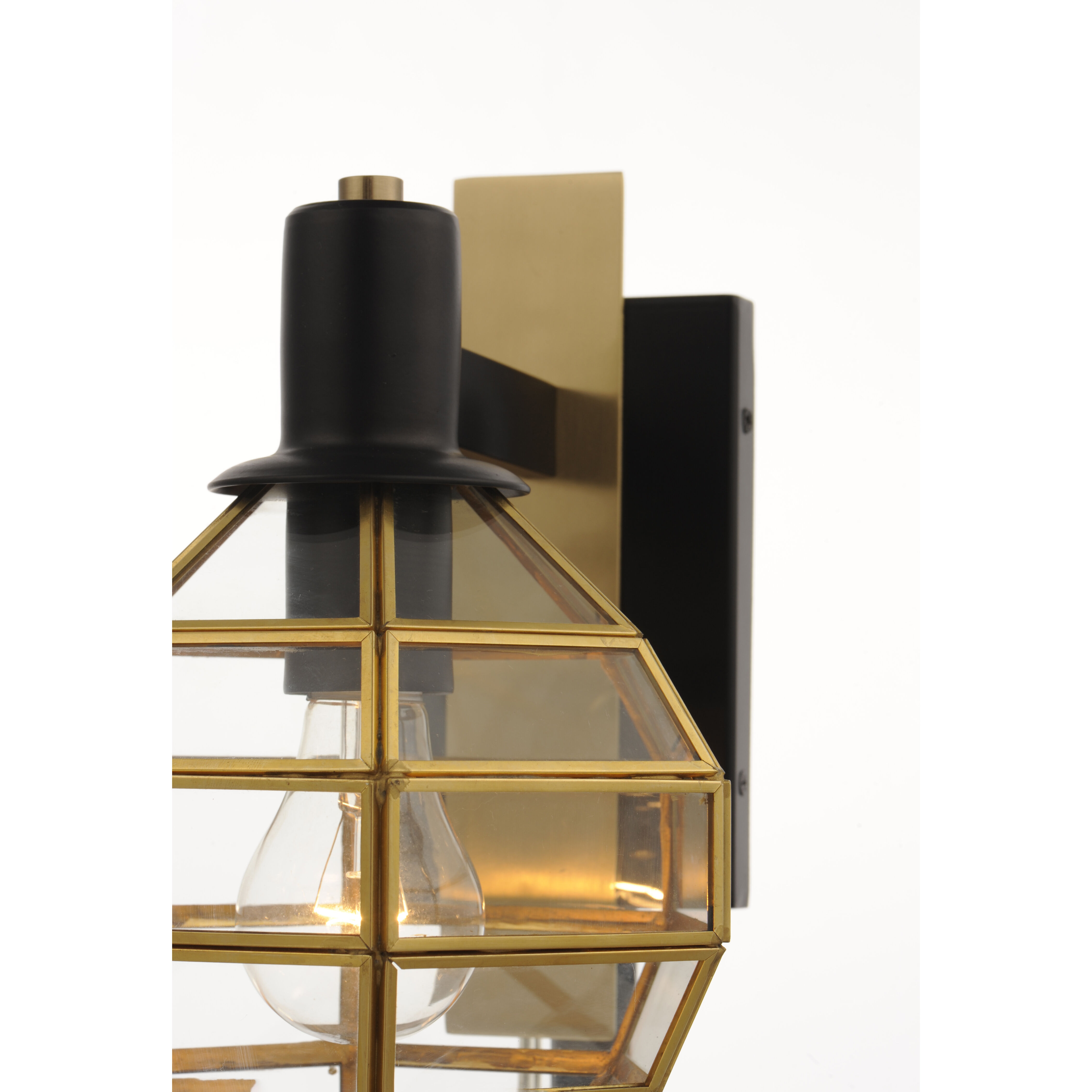 Heirloom 1 Light 10.75 inch Black/Burnished Brass Outdoor Wall Mount