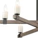Stone Manor 6 Light 27 inch Matte Black with Aspen and White Chandelier Ceiling Light