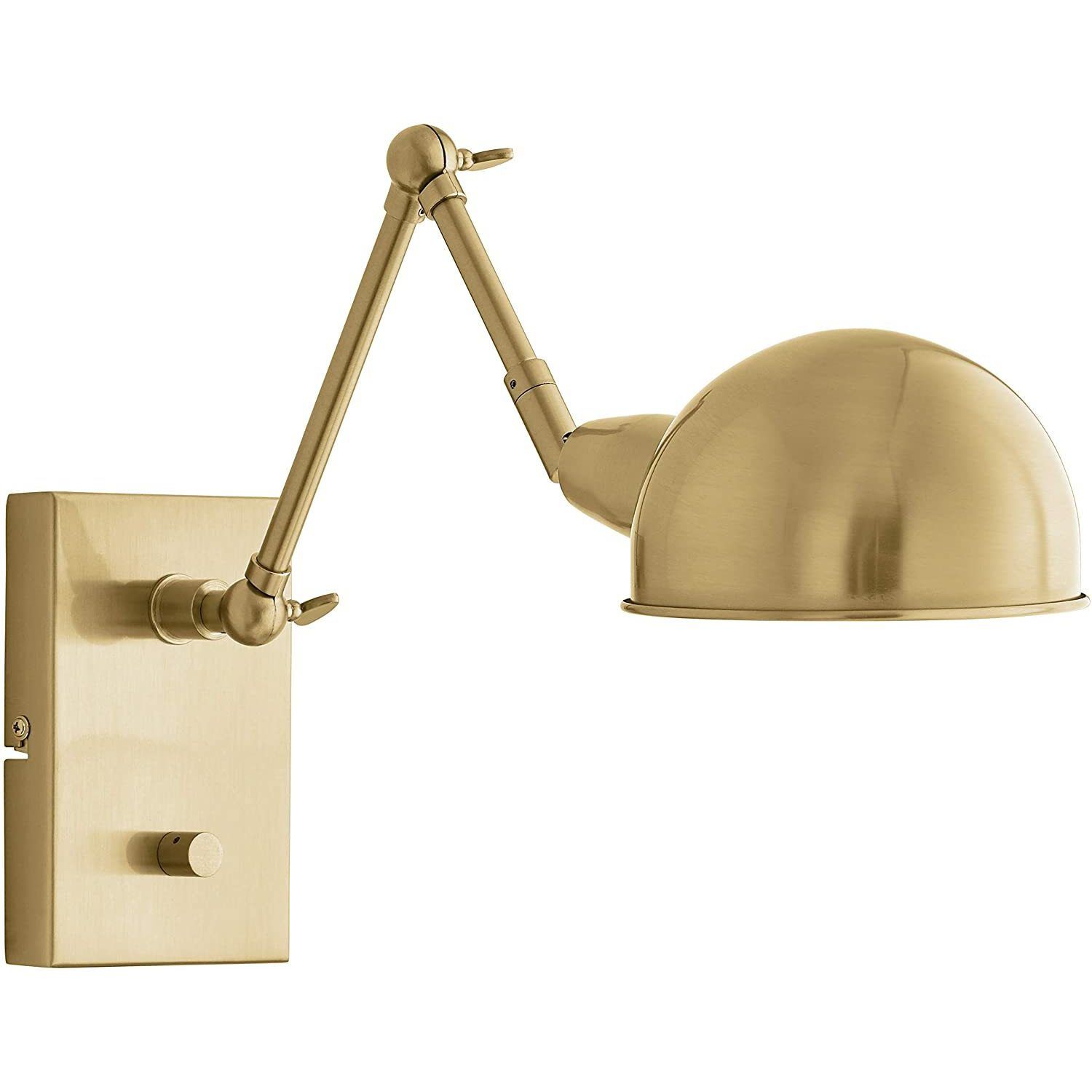 Sophia 12 inch 40 watt Brass Adjustable Swing Arm Wall Lamp Wall Light