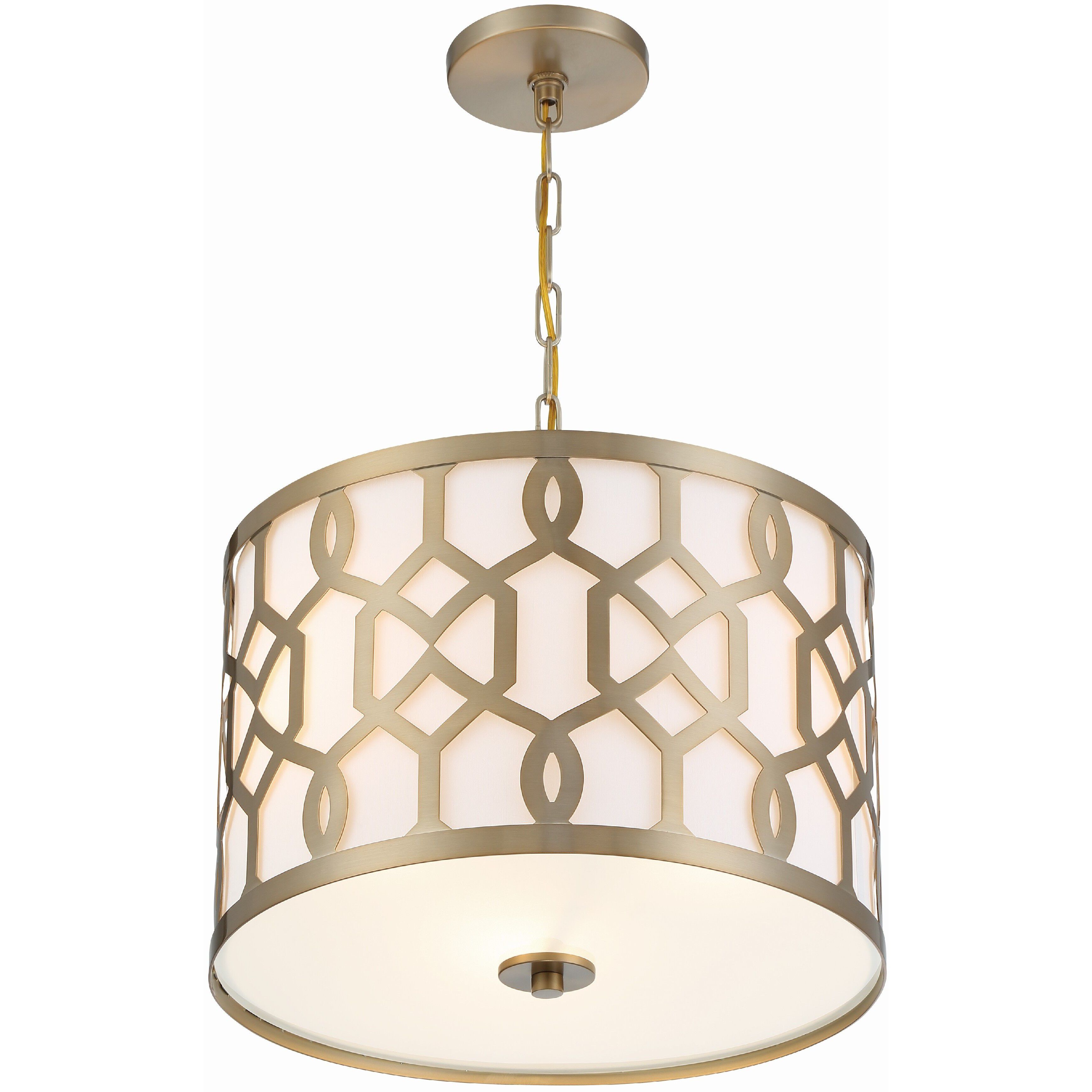 Jennings Pendant Ceiling Light in Aged Brass
