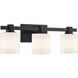 Abelson 3 Light 22 inch Matte Black Bathroom Vanity Light Wall Light
