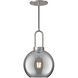 Alora Mood Soji 1 Light 7.88 inch Brushed Nickel Pendant Ceiling Light in Smoked Glass