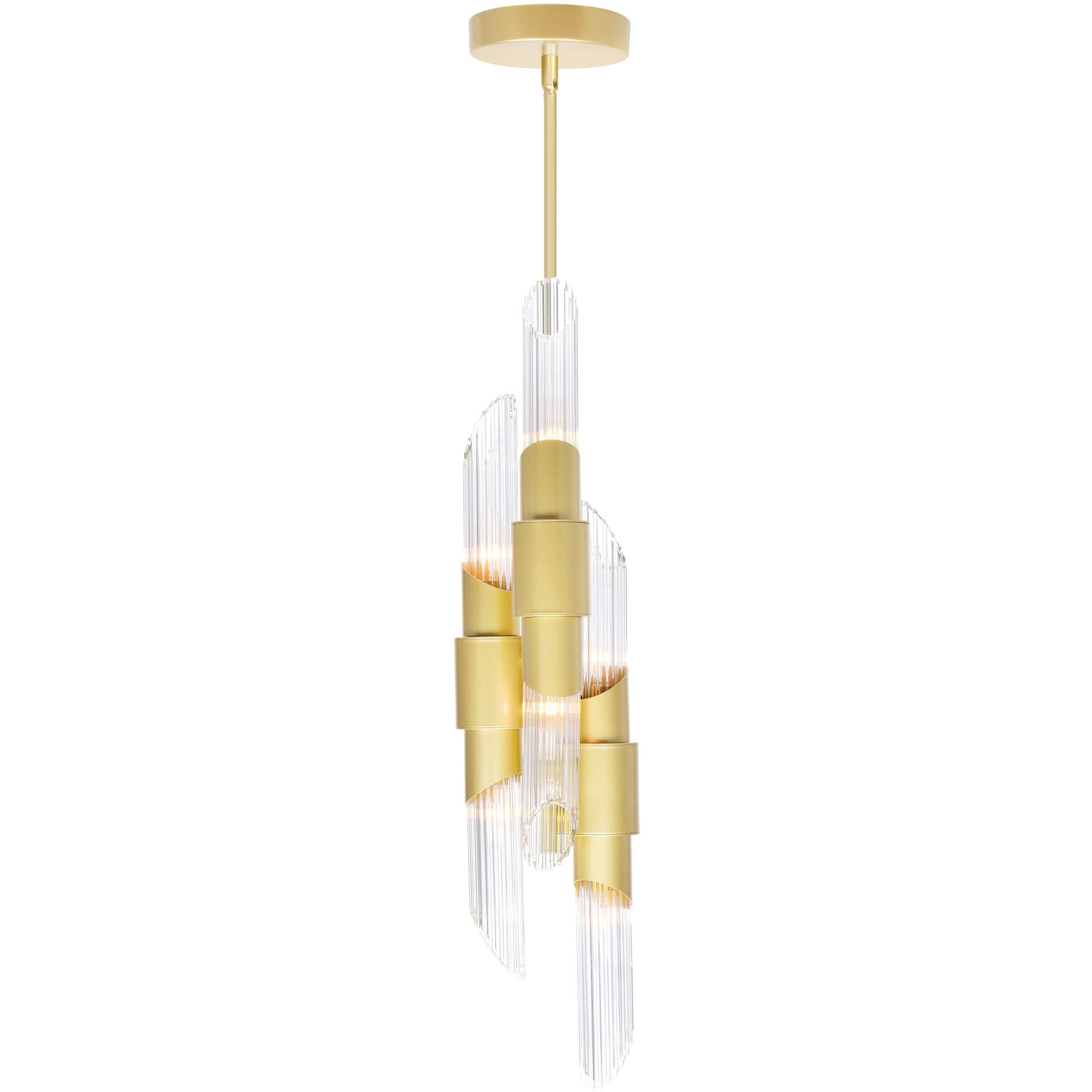 Croissant 6 Light 7 inch Satin Gold Pendant Ceiling Light