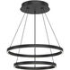 Cerchio LED 23.63 inch Black Chandelier Ceiling Light